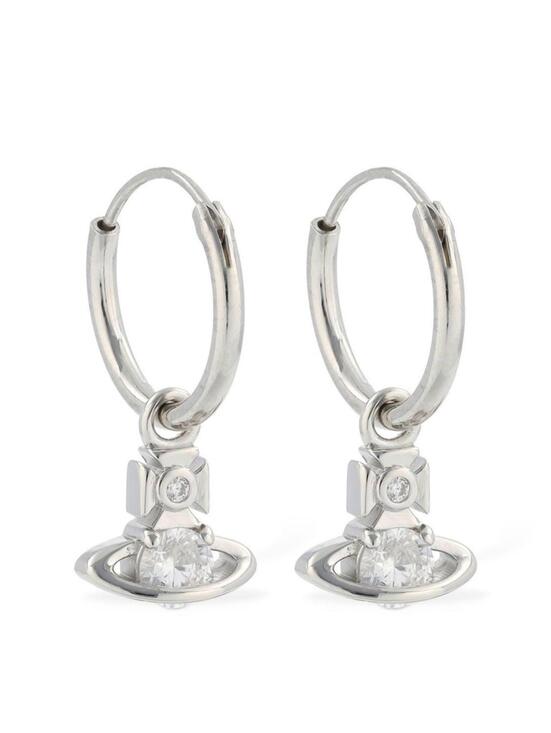 Vivienne Westwood Jewelry - Vivienne Westwood Nina Spark Crystal Saturn Hoop Earring Slr